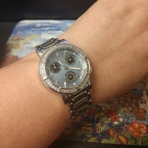 Invicta diamond accent watch, blue mother of pearl